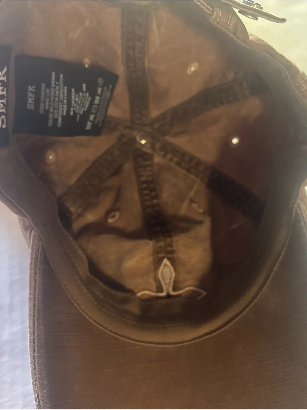 SMFK Men's Brown Crucible Embroidered Baseball Cap Designer